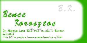 bence korosztos business card